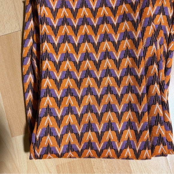 NWT Zara Stradivarius Knit Flare Chevron Pant Large Boho Hippie - Picture 8 of 14